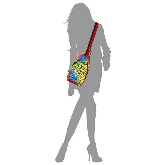 Women\'s Fashionable Multi Graffiti Sling Backpack, Multipurpose Crossbody main image 6